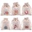 Fashion Sd04-11 Bell Garland 10*14cm [can Hold 8 Candies] Fabric Printed Fleece Drawstring Gift Bag