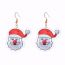 Fashion Santa Hat Earrings Pvc Quicksand Star Christmas Earrings