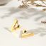 Fashion Gold Stainless Steel Triangle Earrings