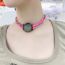 Fashion Pink Alloy Geometric Watch Necklace