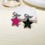 Fashion Black Pink Alloy Inlaid Zirconium Alphabet Drop Oil Star Smiley Face Stud Earrings