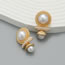 Fashion Blue Alloy Resin Pearl Round Stud Earrings