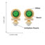 Fashion Green Alloy Resin Pearl Round Stud Earrings