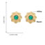 Fashion Green Alloy Set Resin Round Stud Earrings