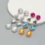Fashion Silver Alloy Diamond Square Drop Earrings