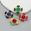 Fashion Color Alloy Resin Geometric Flower Stud Earrings