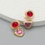Fashion Red Alloy Resin Geometric Stud Earrings