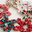 Fashion Ear Christmas Dots Fabric Print Pleated Scrunchie