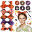Fashion Halloween Chaotic Skull Hair Tie Polyester Printed Pleated Scrunchie