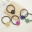 Fashion Green Smiley Rubber Band Resin Smiley Elastic Hair Tie