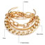 Fashion 3# Alloy Geometric Chain Bracelet Set