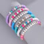 Fashion Pink Multicolored Clay Panel Beaded Bracelet