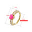 Fashion Rose Red Alloy Inlaid Zirconium Oil Drop Heart Ring