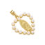 Fashion Golden Pearl Heart Copper Inlaid Pearl Heart Pendant Accessory