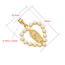 Fashion Golden Pearl Heart Copper Inlaid Pearl Heart Pendant Accessory