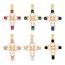 Fashion Rose Red Copper Paved Zirconia Pearl Cross Pendant Accessory
