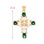 Fashion Green Copper Paved Zirconia Pearl Cross Pendant Accessory