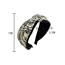 Fashion Black Printed Crossover Headband Fabric-print Knotted Wide-brimmed Headband