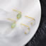 Fashion A White Jade Earring Pure Copper Geometric Hetian Jade Stud Earrings (single)