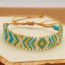 Fashion Gold Rice Bead Woven Rhombus Bracelet