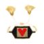 Fashion Set Rice Bead Woven Heart Crystal Beaded Bracelet Set