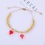 Fashion 12# Geometric Bead Woven Heart Cross Bracelet