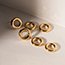 Fashion Gold Titanium Steel Hollow Circle Earrings