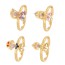 Fashion Golden 3 Copper And Zirconia Princess Ring