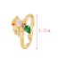 Fashion Golden 5 Copper And Zirconia Princess Ring