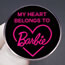 Fashion My Heart Belongs To Barbie Alloy Lacquer Geometric Brooch