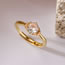 Fashion Silver Gold Plated Copper Set Zirconia Geometric Open Ring