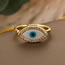Fashion Silver Gold Plated Copper Set Zirconia Eye Open Ring