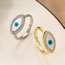 Fashion Silver Gold Plated Copper Set Zirconia Eye Open Ring