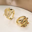 Fashion White Diamond Gold-plated Copper Inlaid Zirconia Irregular Geometric Open Ring