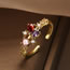 Fashion 1# Gold-plated Copper Inlaid Zirconia Irregular Geometric Open Ring