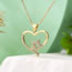 Fashion 2# Gold Plated Copper Heart Star Necklace With Zirconia