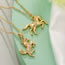 Fashion 2# Gold-plated Brass Inlaid Zirconium Horse Necklace