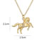 Fashion 1# Gold-plated Brass Inlaid Zirconium Horse Necklace