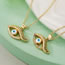 Fashion 2# Gold Plated Brass Zirconia Eye Necklace