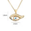 Fashion 2# Gold Plated Brass Zirconia Eye Necklace
