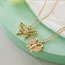 Fashion 2# Gold Plated Copper Inlaid Zirconia Butterfly Necklace