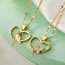 Fashion 2# Gold-plated Copper Inlaid Zirconia Heart Butterfly Necklace
