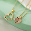 Fashion 1# Gold-plated Copper Heart Necklace With Zirconium