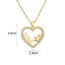 Fashion 1# Gold-plated Copper Heart Necklace With Zirconium