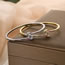 Fashion Gold Copper Inlaid Zirconium Double Drop Opening Bracelet