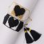 Fashion Black Rice Bead Woven Heart Bracelet