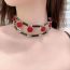 Fashion Roses Alloy Rose Mosaic Double Layer Necklace