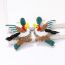 Fashion The Bird Geometric Bead Woven Bird Earrings