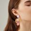 Fashion Rose Red Alloy Diamond Geometric Earrings