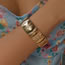Fashion Gold Metal Alphabet Geometric Bracelet
